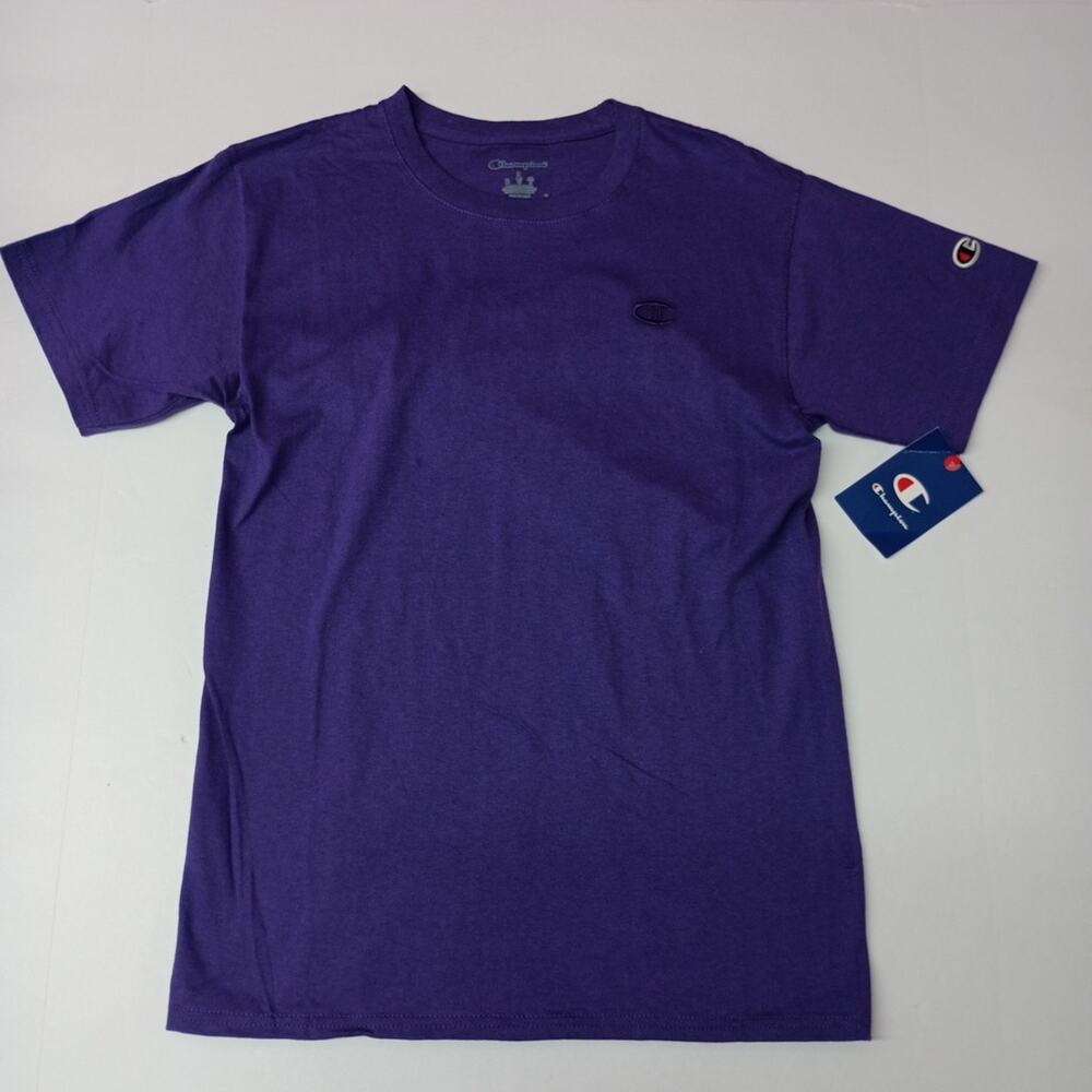Champion‎ T-Shirt Mens S Purple Embroidered Logo Short Sleeve - Picture 1 of 7